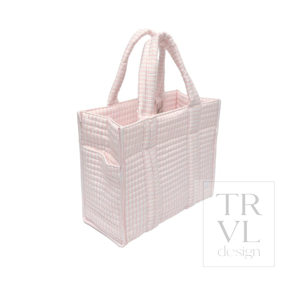 QUILTED MINI GO GO TOTE - PIMLICO STRIPE PINK