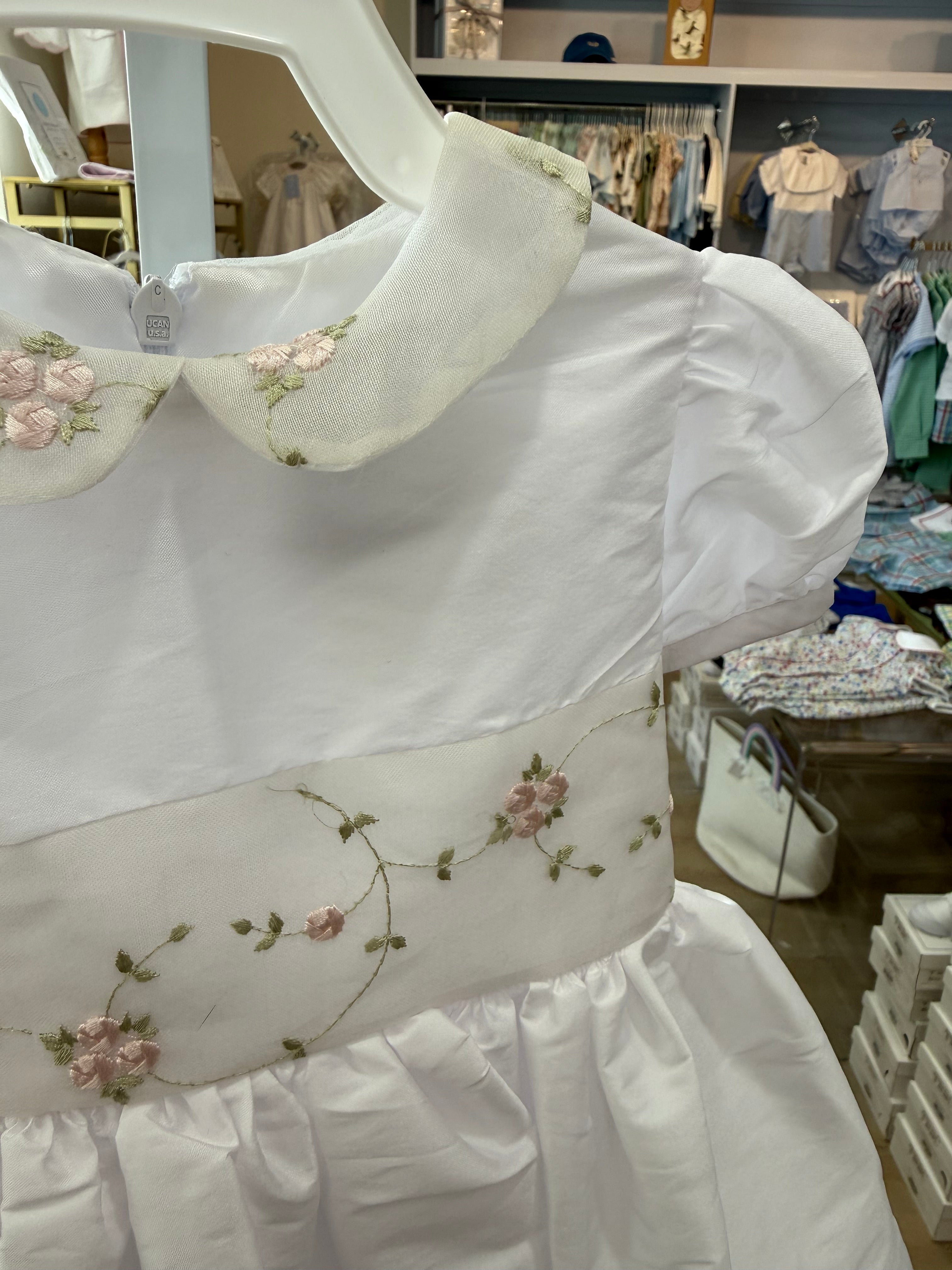 Faux Silk Flower Girl Dress