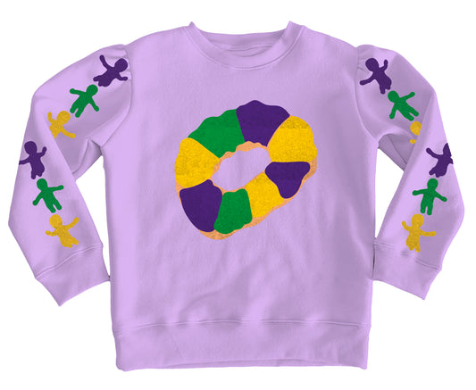Mardi Gras Sequin king cake sweatshirt