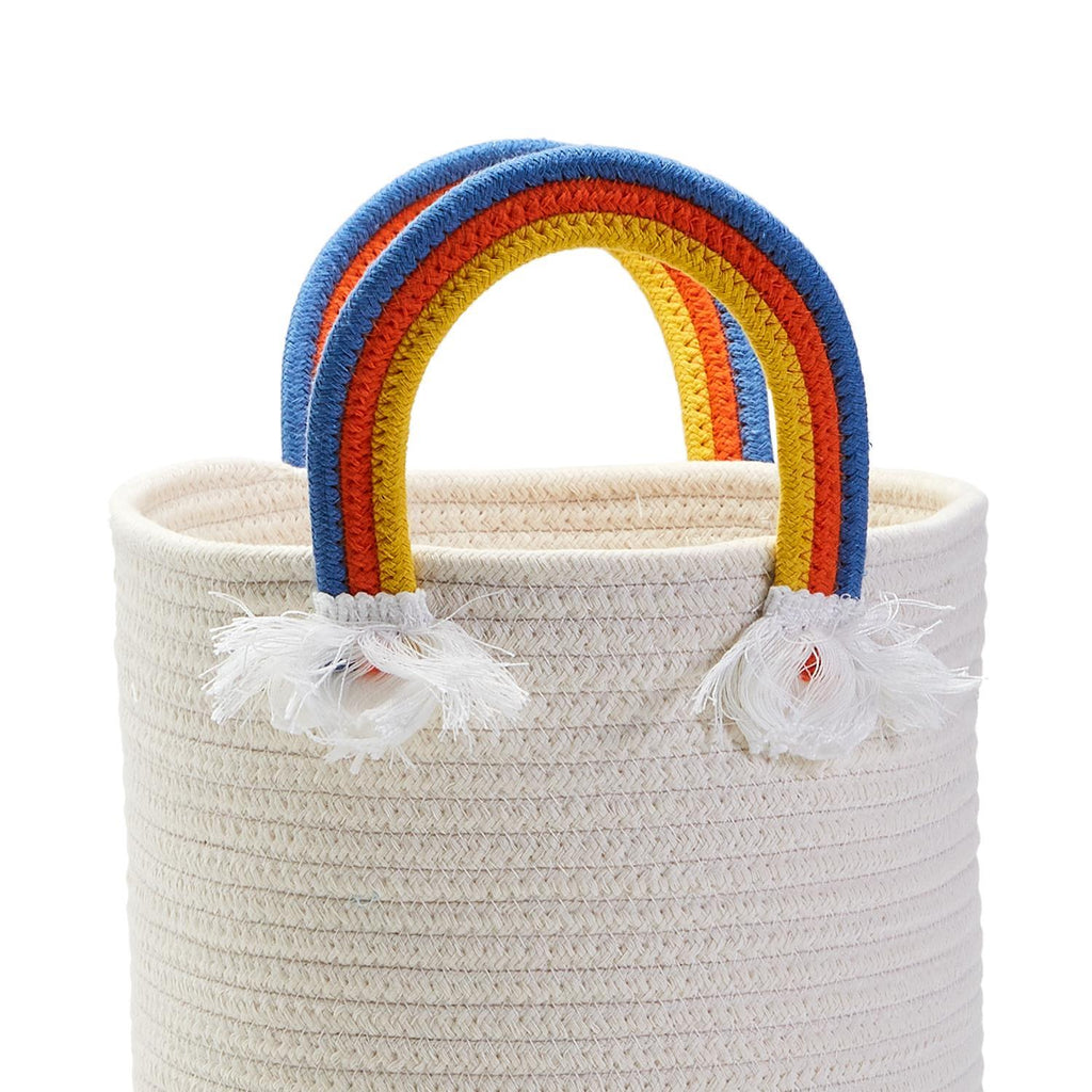 Rainbow Handle Hand-Crafted Rope Baskets