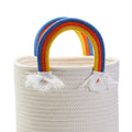 Rainbow Handle Hand-Crafted Rope Baskets