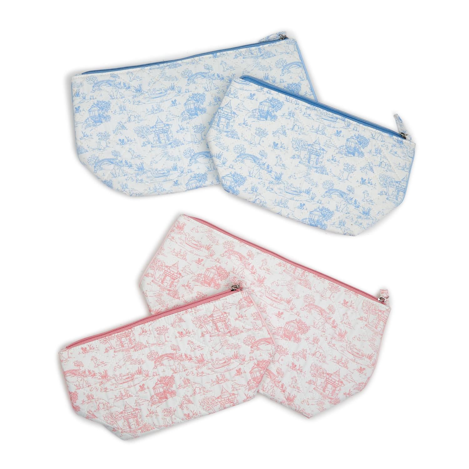 Animal Toile Set of 2 Quilted Pouches
