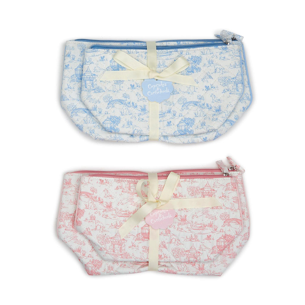 Animal Toile Set of 2 Quilted Pouches