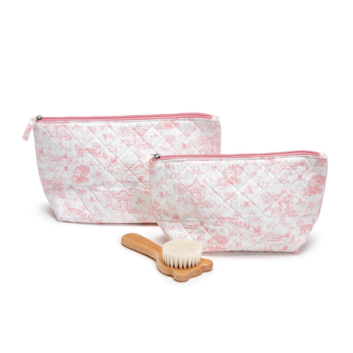 Animal Toile Set of 2 Quilted Pouches