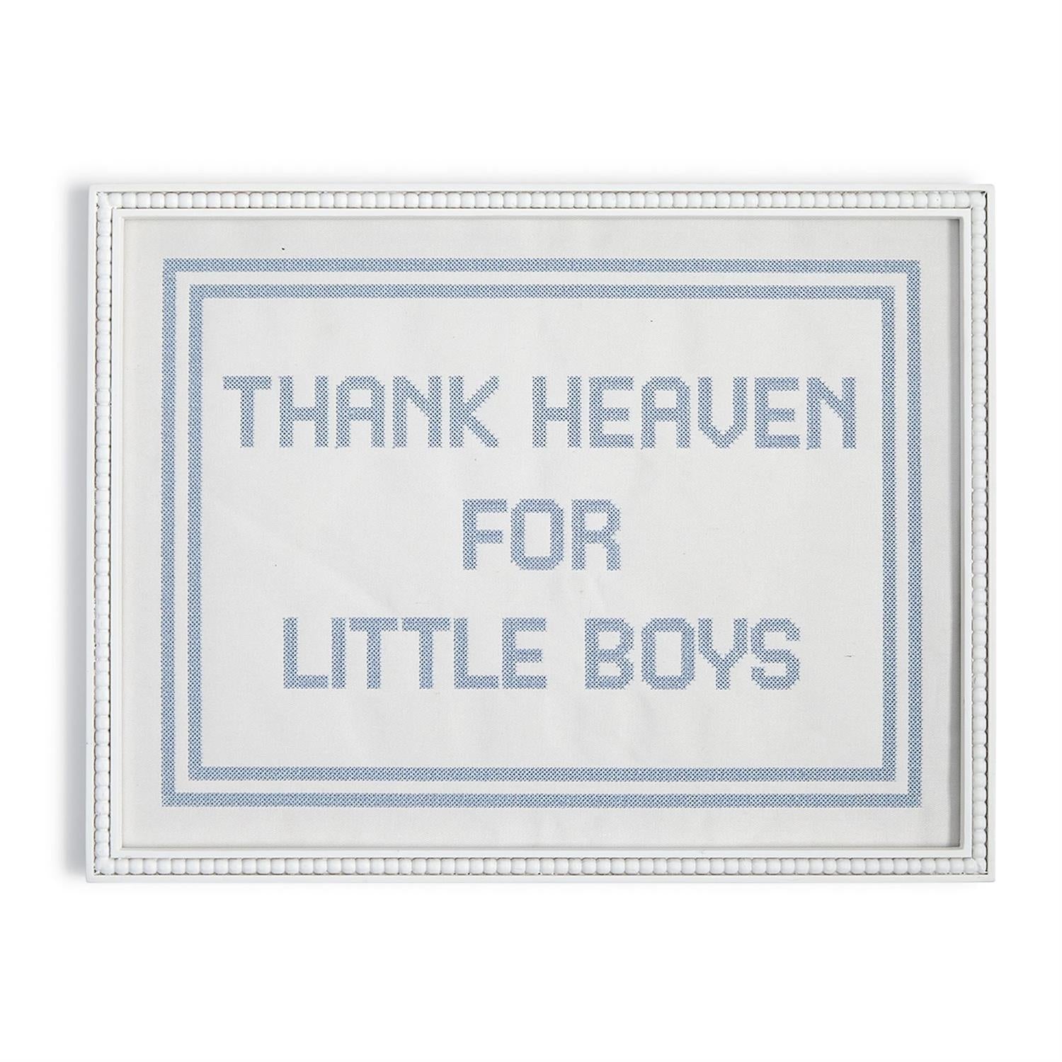 Thank Heaven for Little Boys Cross-Stich Embroidery Wall Art