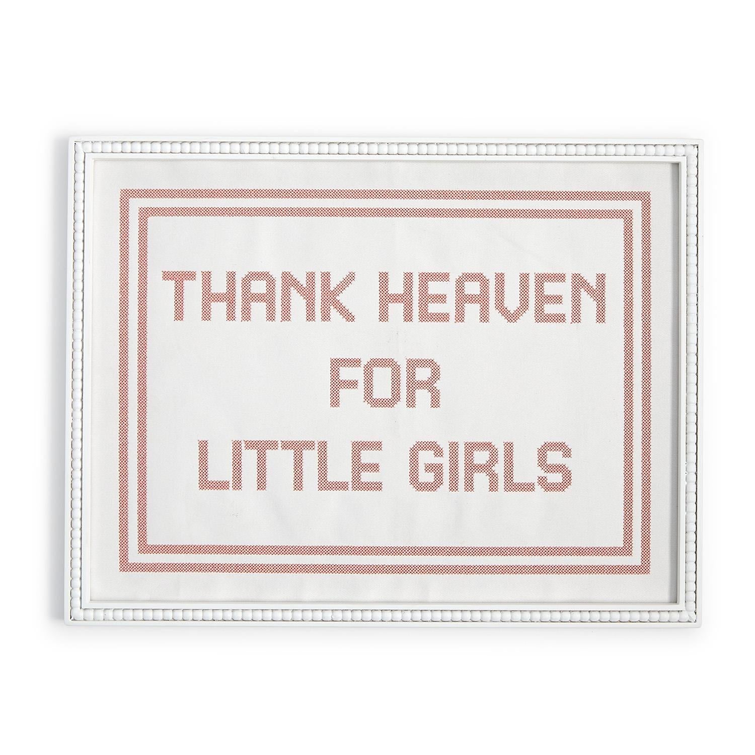 Thank Heaven for Little Girls Cross-Stich Embroidery Wall Art