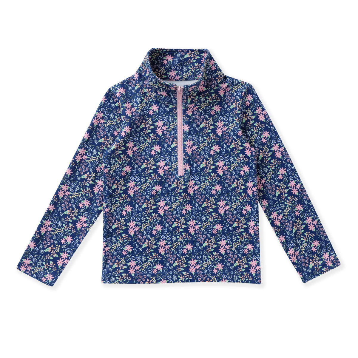 Navy Ditsy Floral Pull Over Top