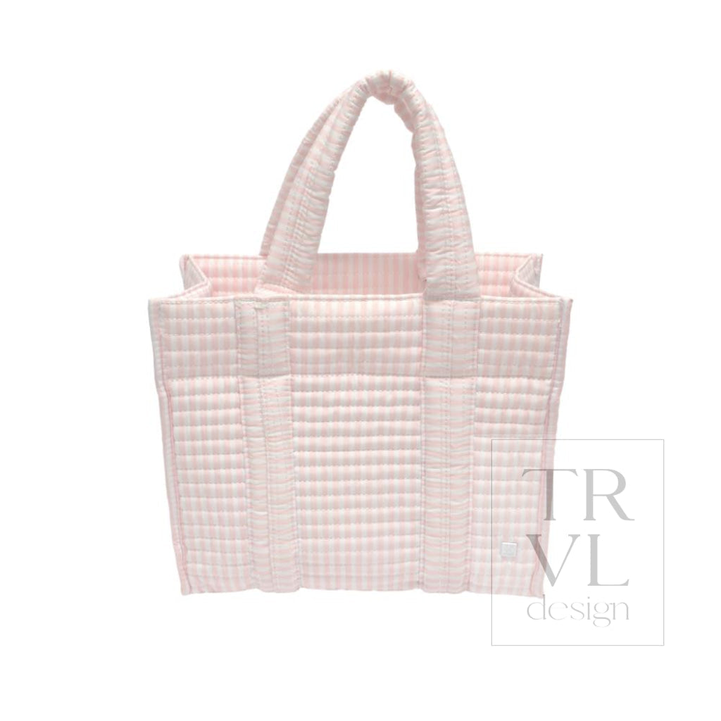 QUILTED MINI GO GO TOTE - PIMLICO STRIPE PINK