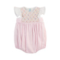 Girls Floral Hand Smocked Romper