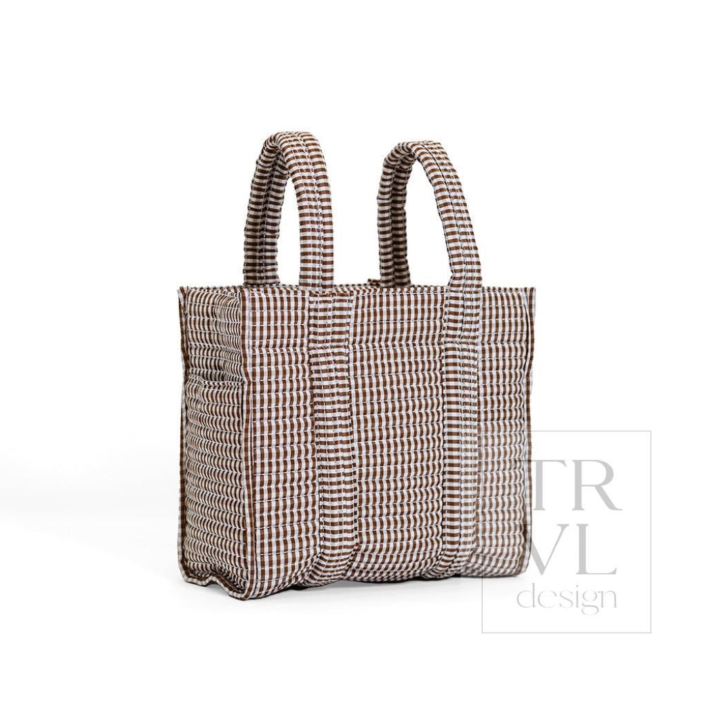 QUILTED MINI GO GO TOTE - GINGHAM COCO
