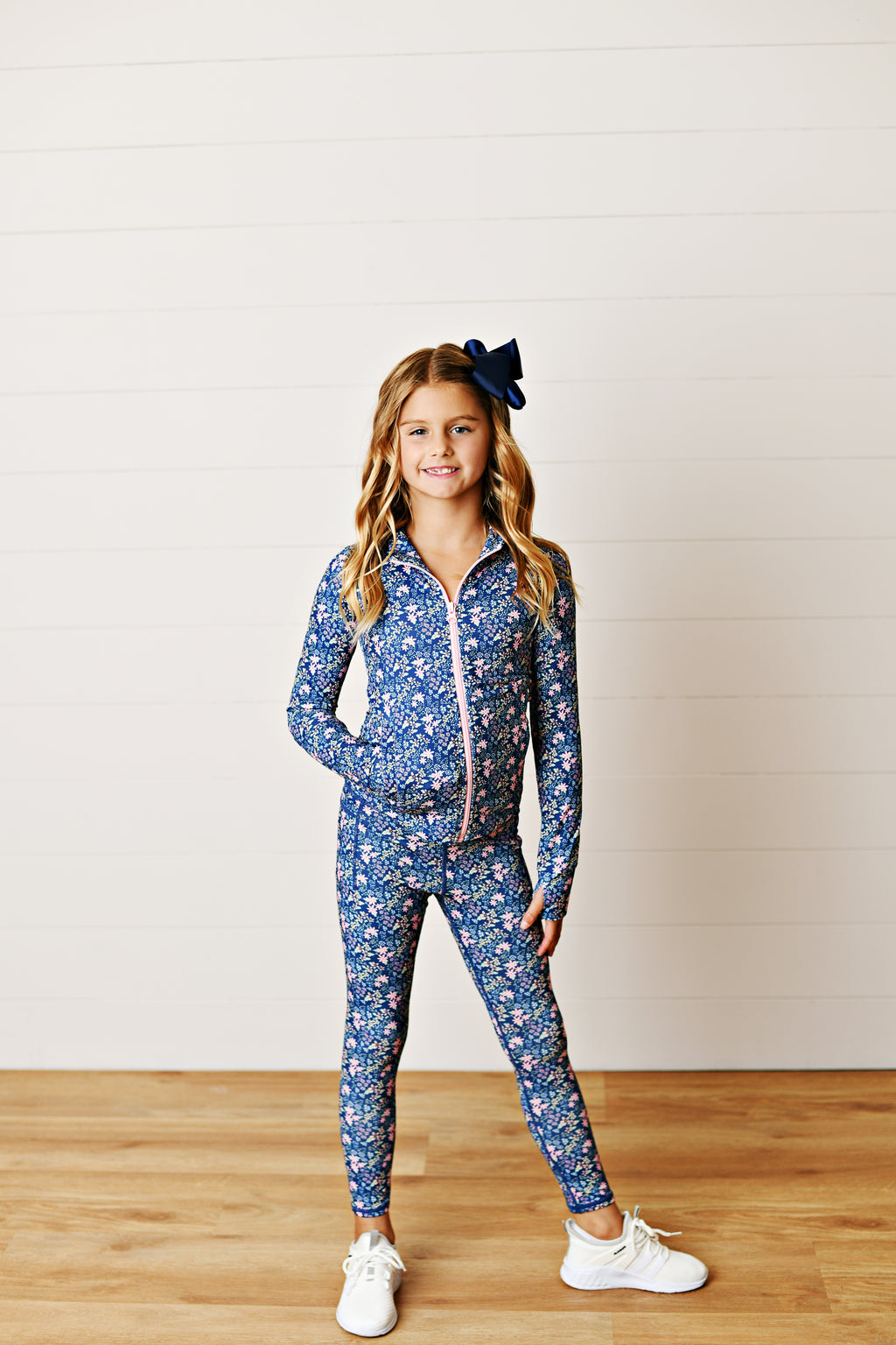 Navy Ditsy Floral Active Leggings