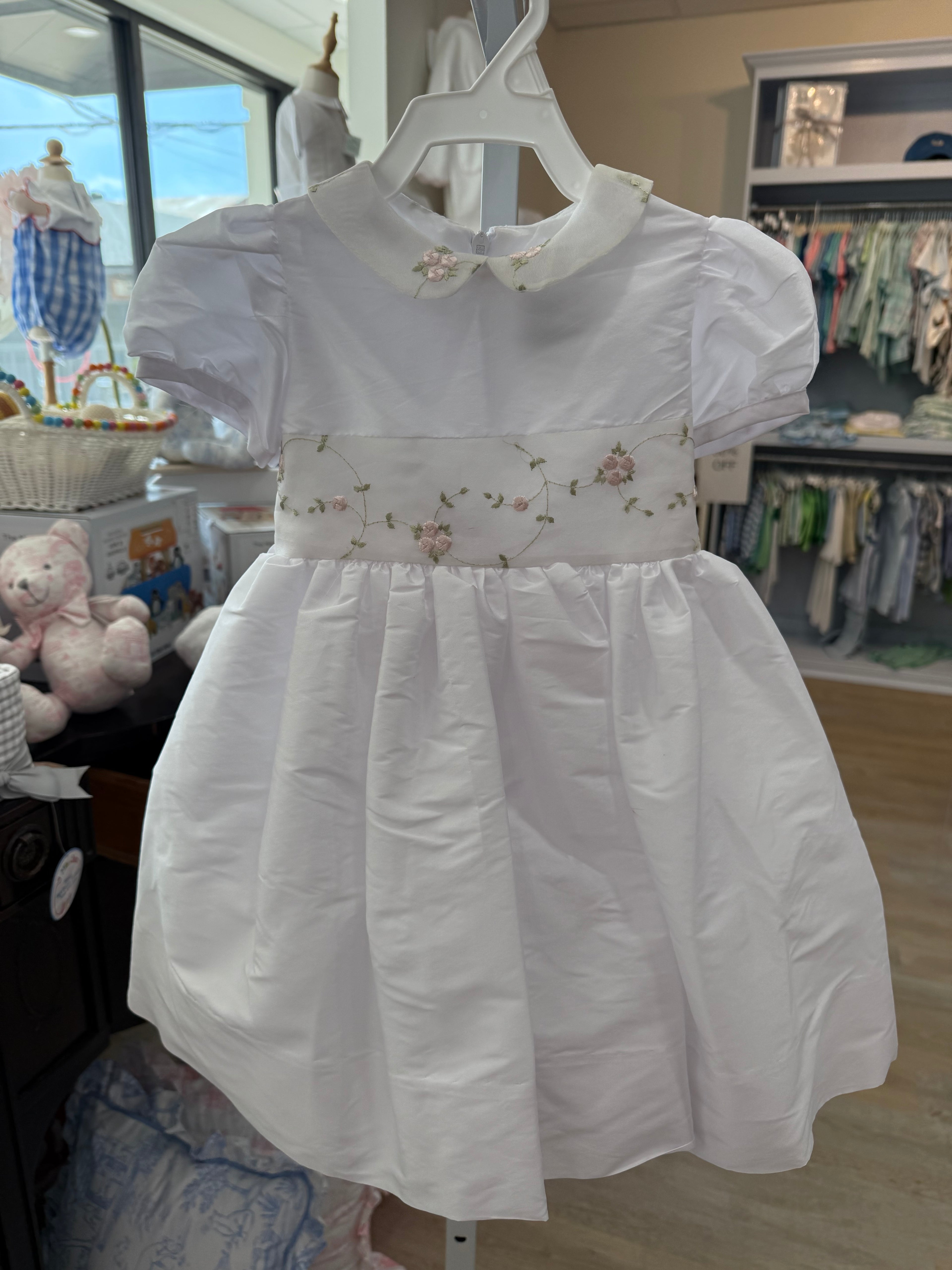 Faux Silk Flower Girl Dress