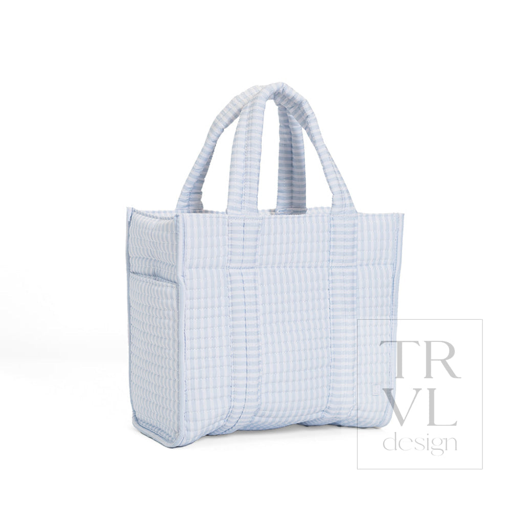 QUILTED MINI GO GO TOTE - PIMLICO STRIPE BLUE
