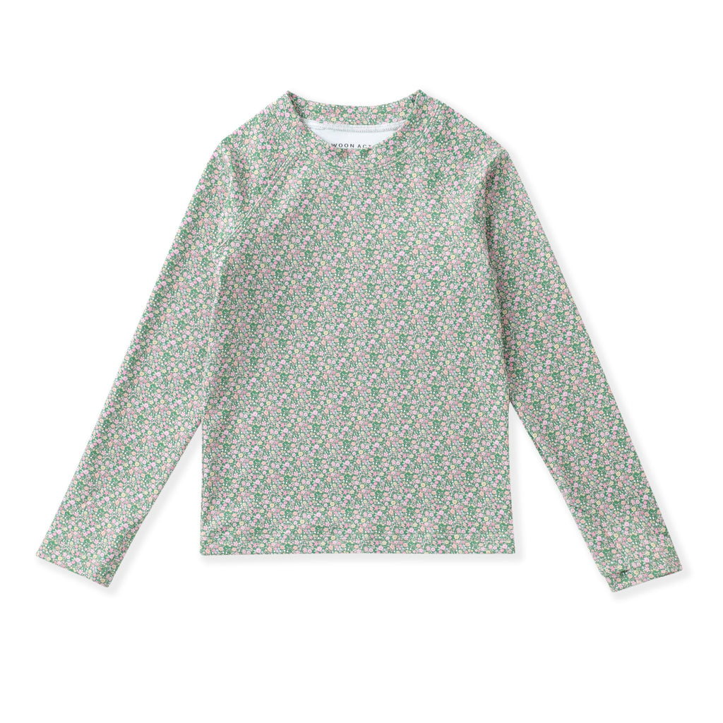 Olive Ditsy Top With Finger Hole