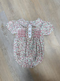 Samantha Floral Smocked with 3 Buttons Bubble