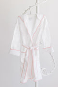 Bathrobe with pink scallop trim