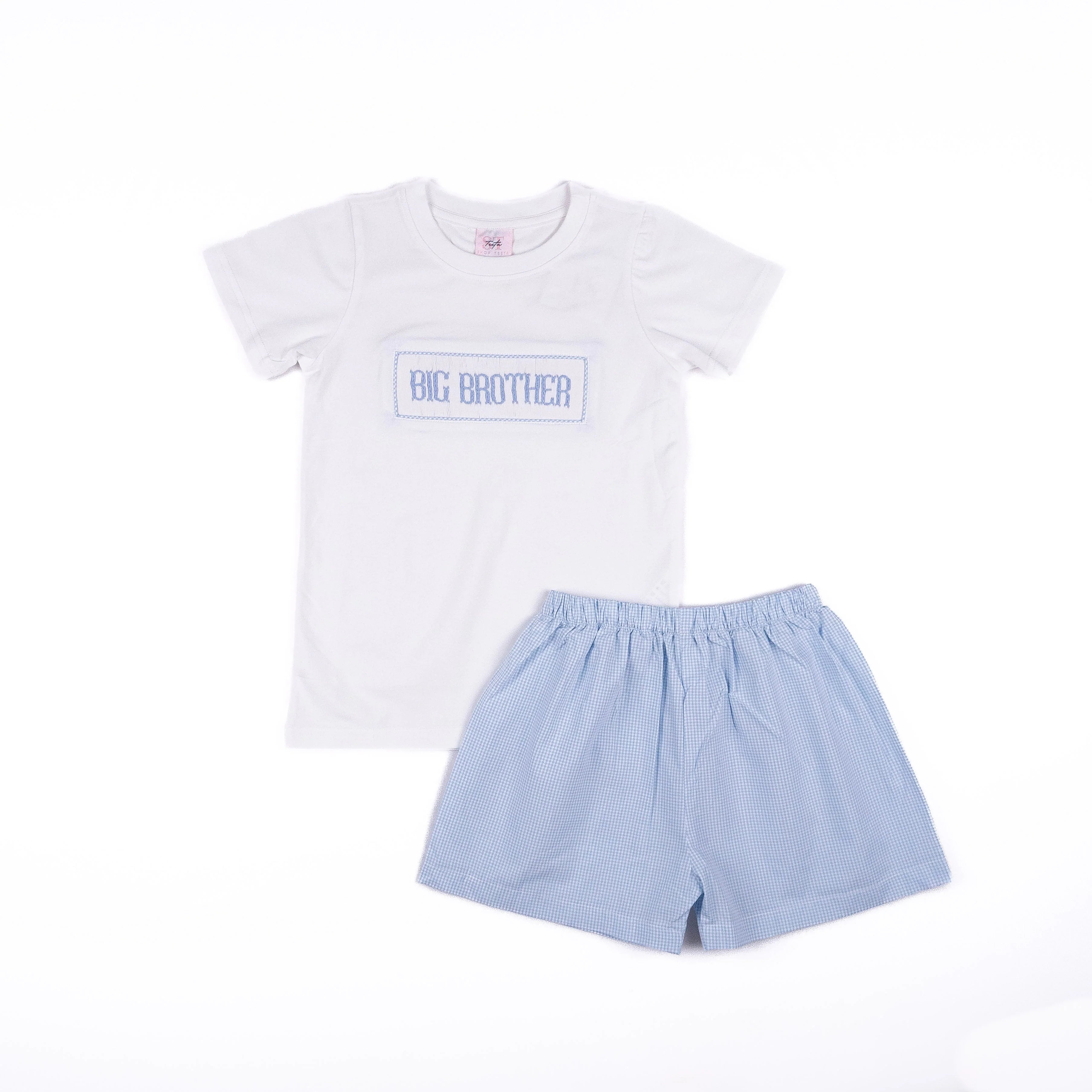 Big Brother Short Set - Blue Gingham