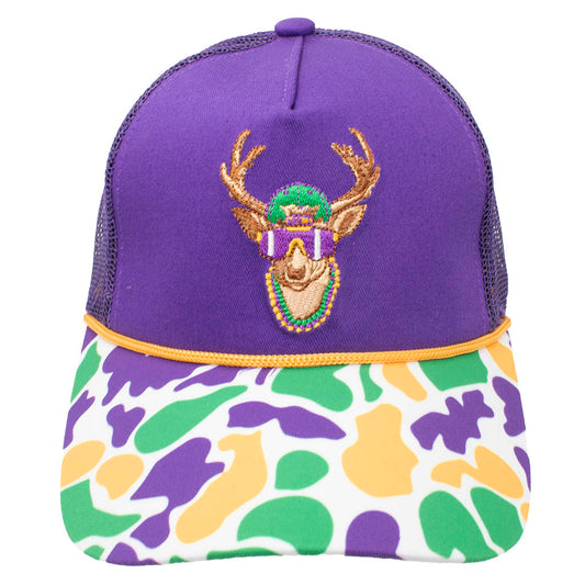 Mardi Gras Deer trucker hat