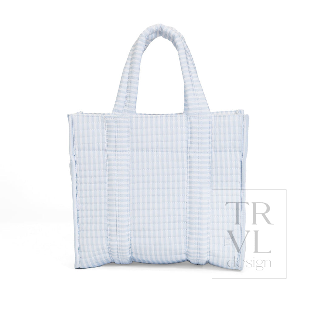 QUILTED MINI GO GO TOTE - PIMLICO STRIPE BLUE