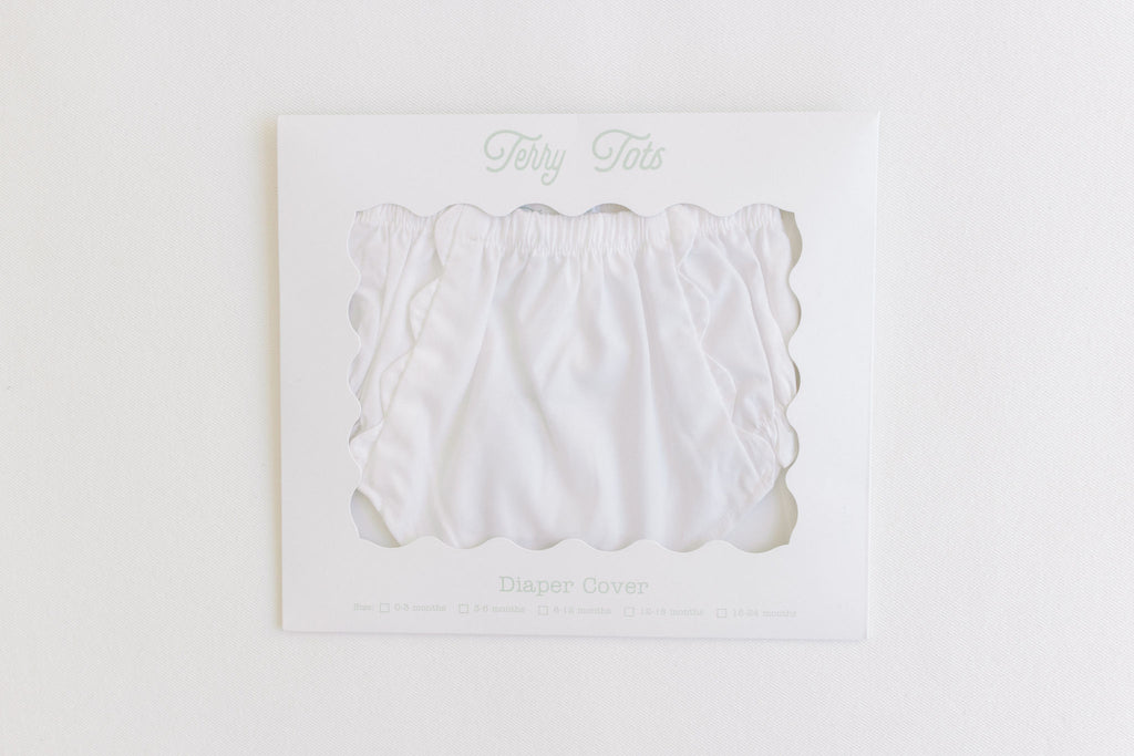 Diaper Cover - White Scallops