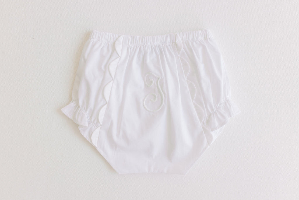 Diaper Cover - White Scallops