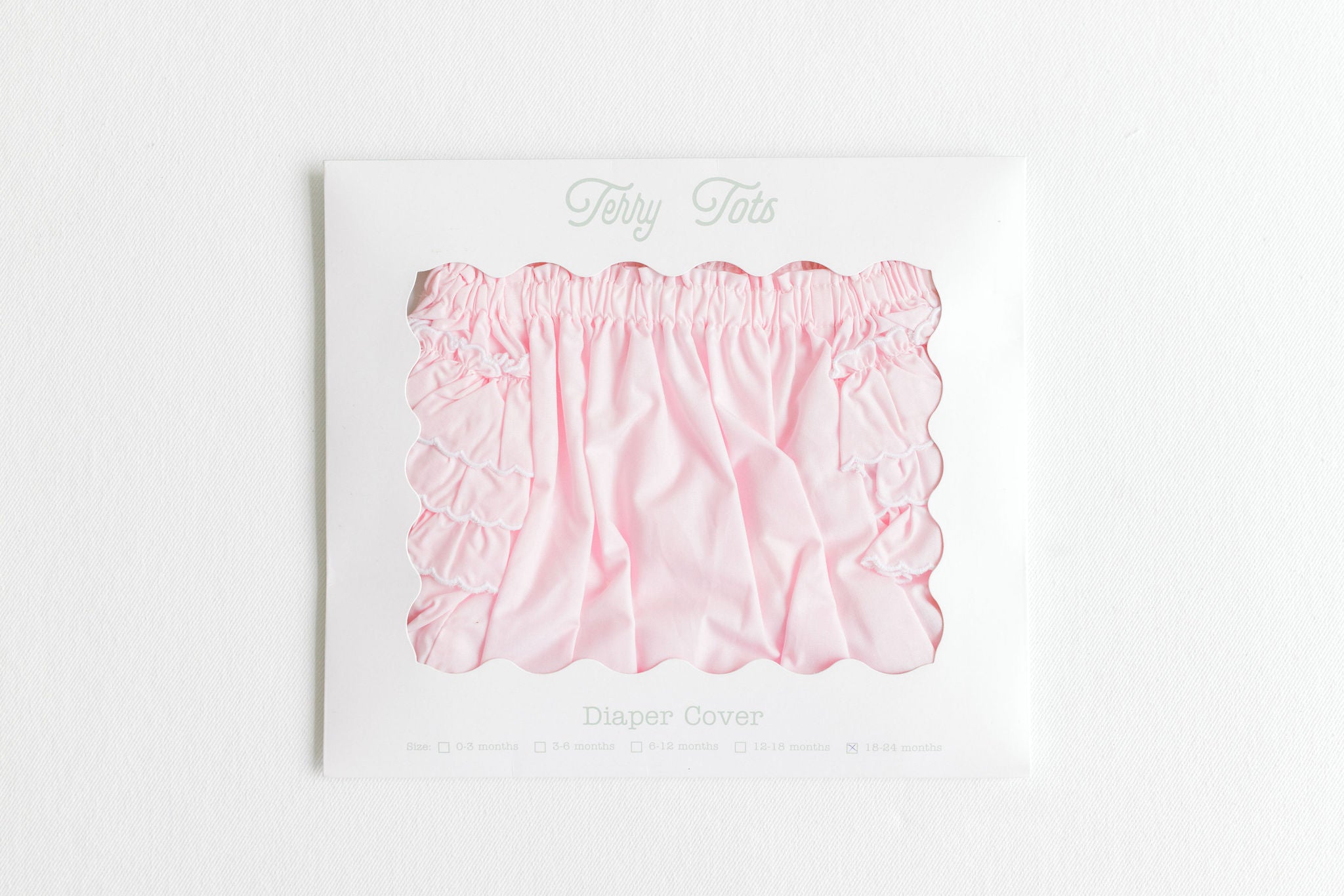 Diaper Cover - Pink with white side ruffles