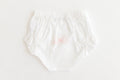 Diaper Cover - White with Pink Embroidered Bow