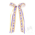 Pair of Louisiana State Logo Ribbon Boot Bows with Streamers