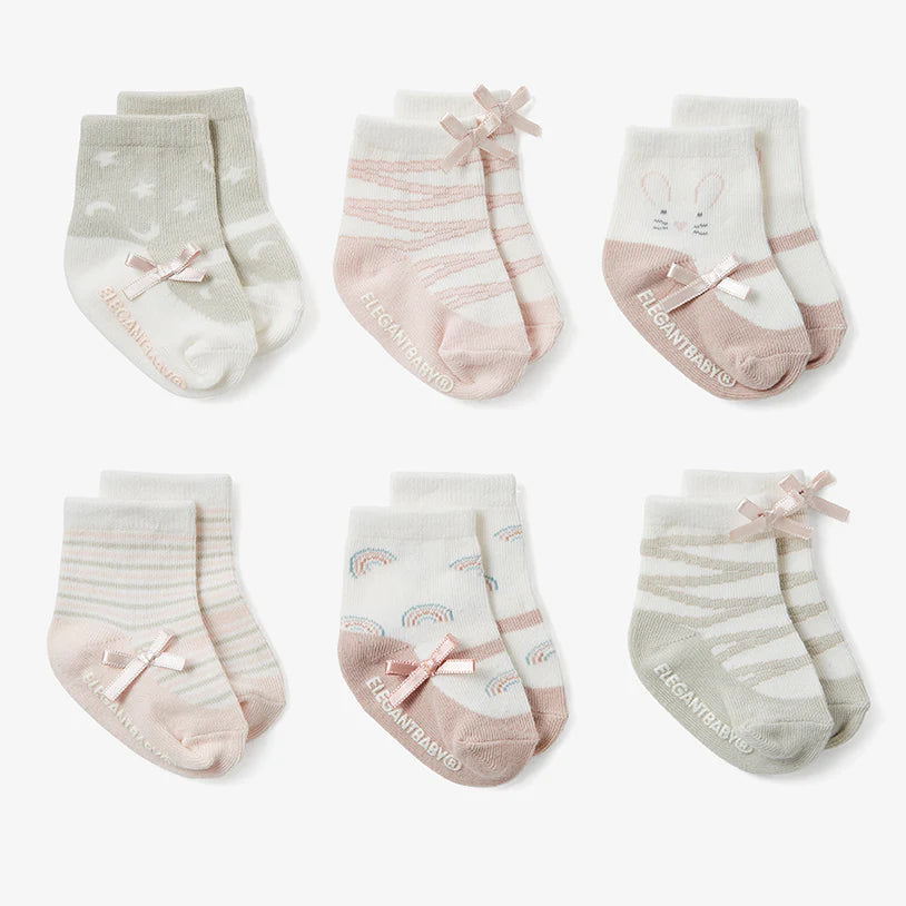 PINK MARY JANE NON SLIP SOCKS 6PK