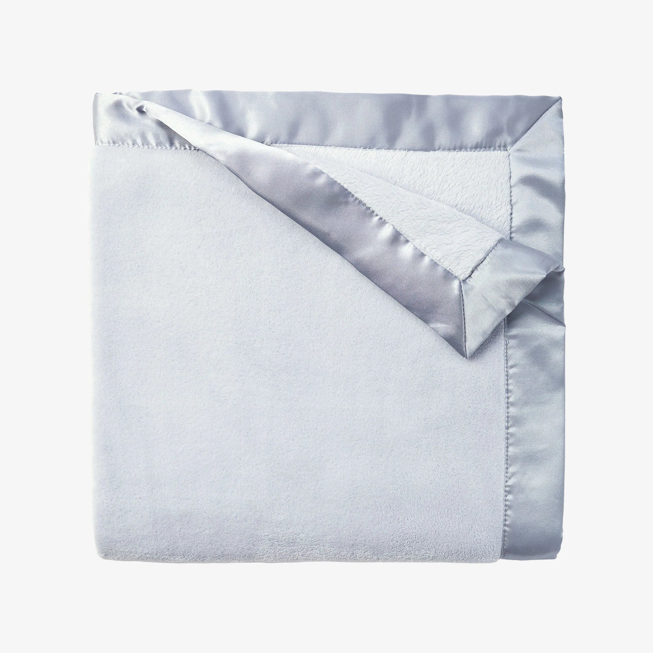 SATIN TRIM FLANNEL FLEECE BABY STROLLER BLANKET