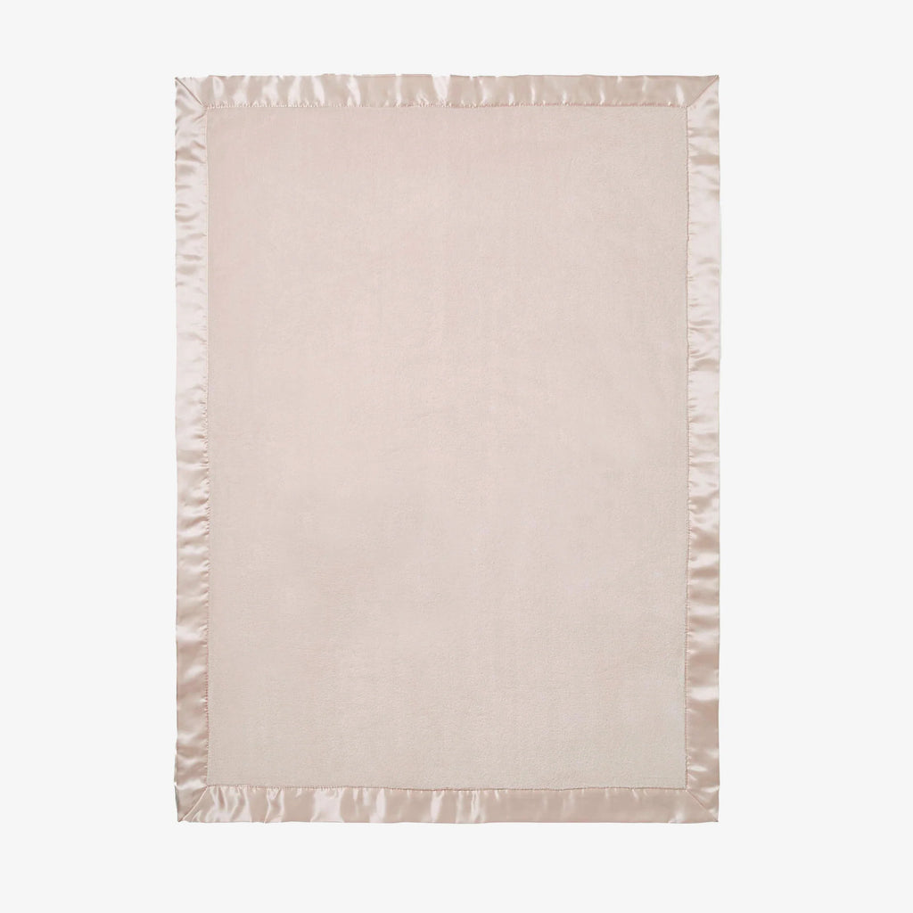 SATIN TRIM FLANNEL FLEECE BABY STROLLER BLANKET