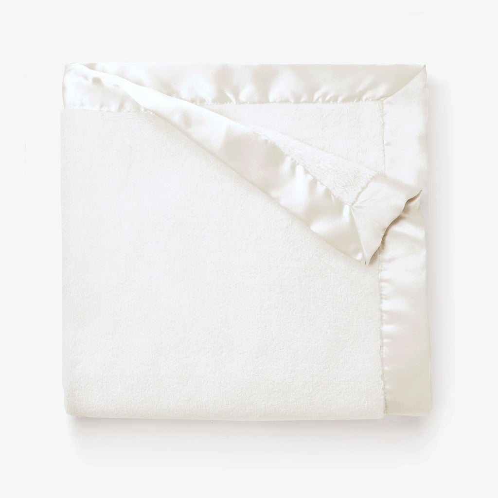 SATIN TRIM FLANNEL FLEECE BABY STROLLER BLANKET