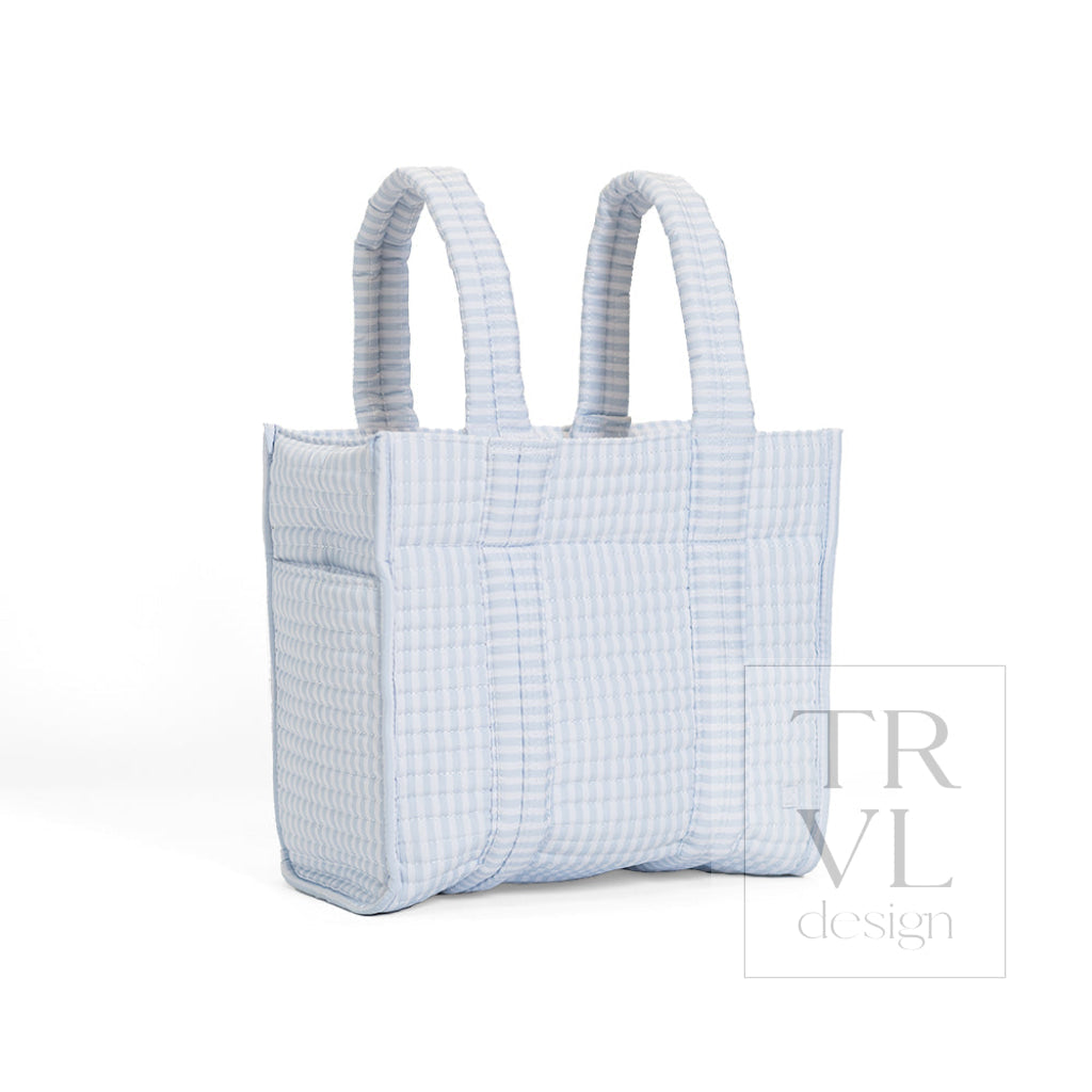 QUILTED MINI GO GO TOTE - PIMLICO STRIPE BLUE