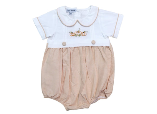 Embroidered pumpkin boy bubble