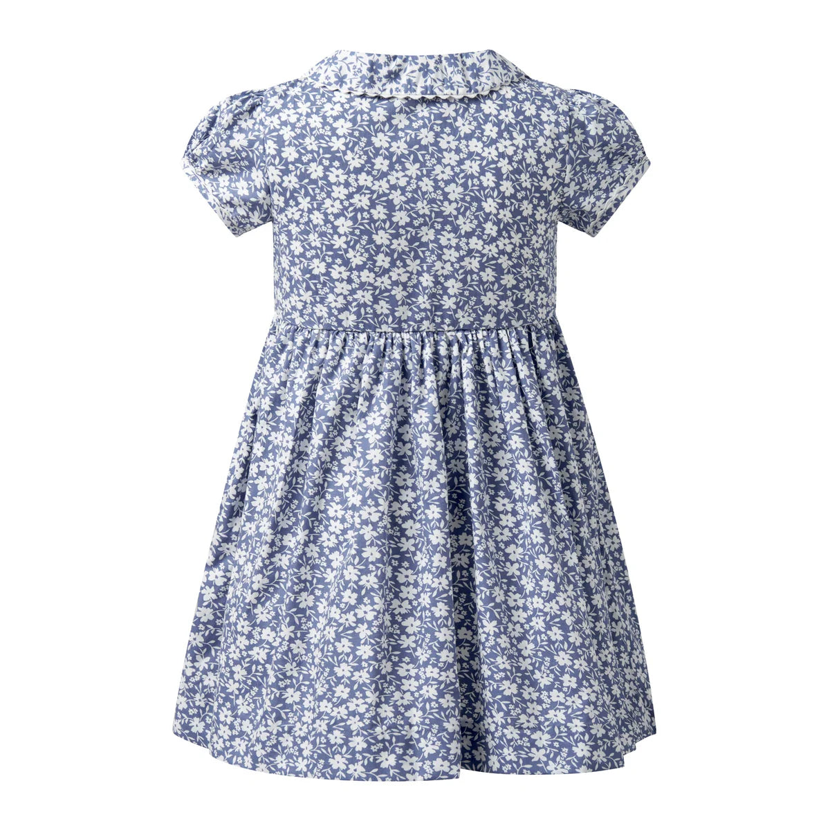 Blue Floral Button-Front Dress