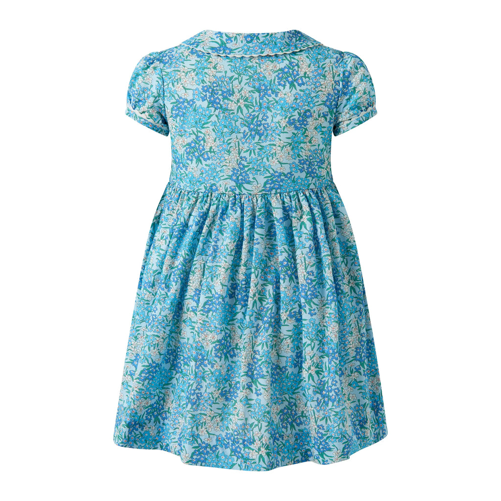 BLUE FLORAL BUTTON FRONT DRESS