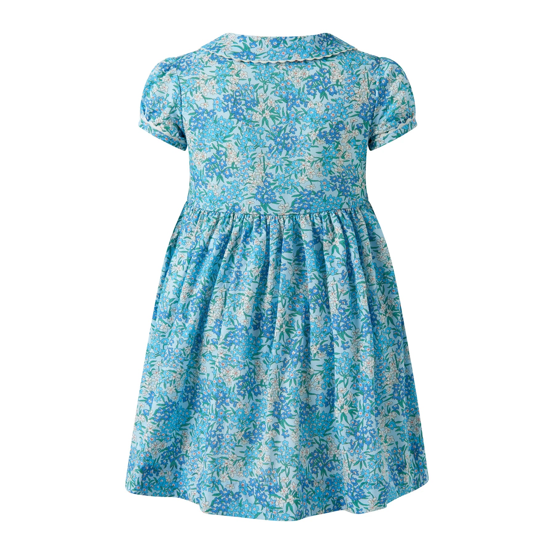 BLUE FLORAL BUTTON FRONT DRESS