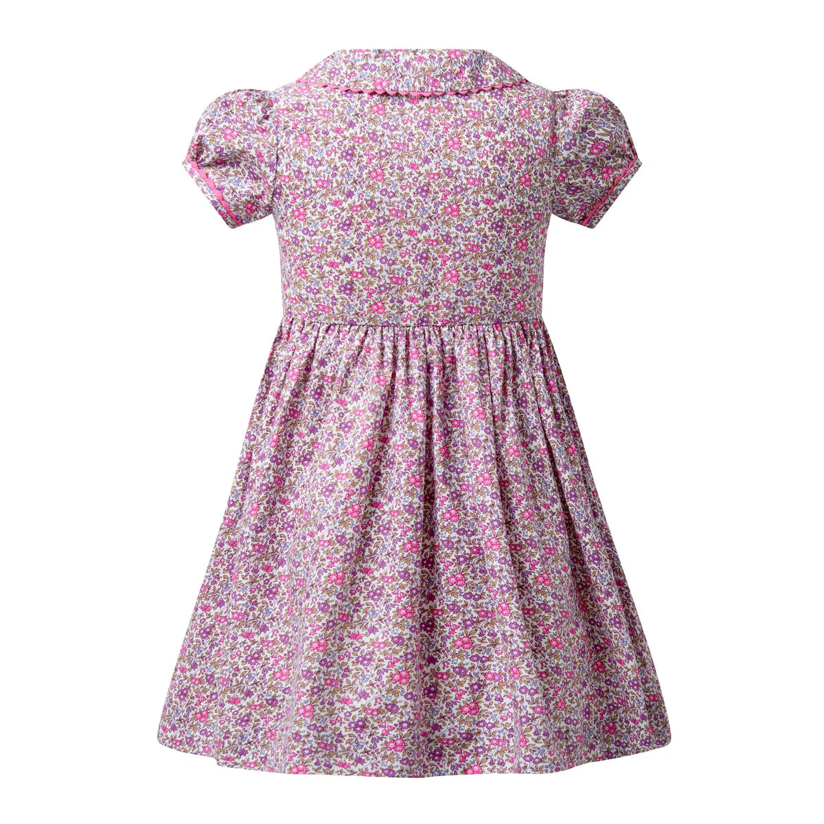 Purple Floral Button Front Dress