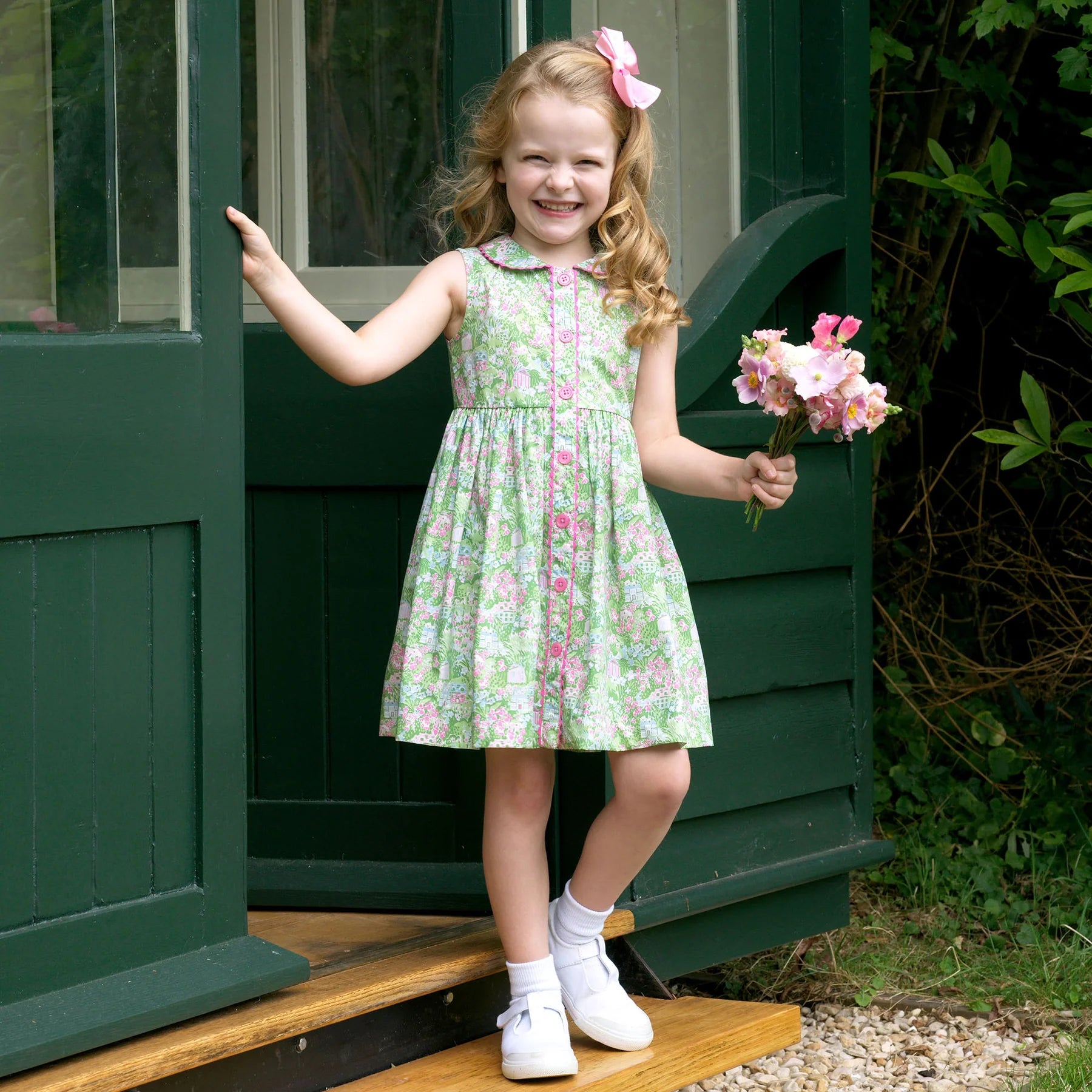 GARDEN BUTTON-FRONT DRESS