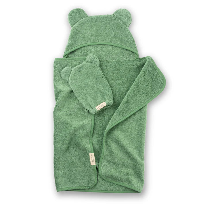 Hooded Towel + Wash Mitt Set