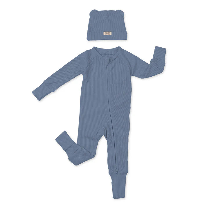 Rib Zip Fit & Beanie Set