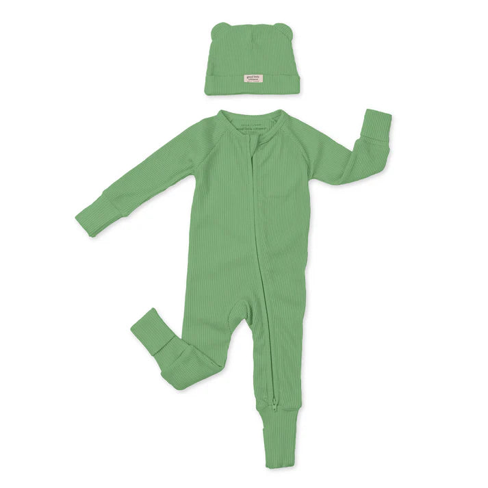 Rib Zip Fit & Beanie Set