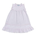 Shadow Stitch Embroidered Bow Pink Gown