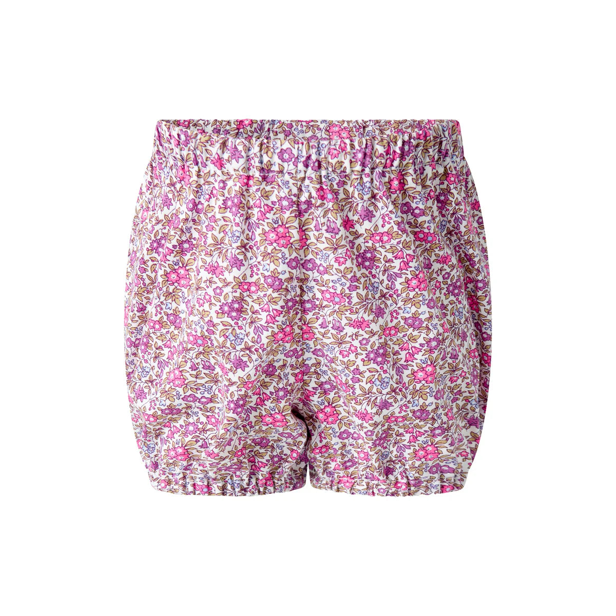 PURPLE FLORAL BUTTON-FRONT DRESS & BLOOMERS
