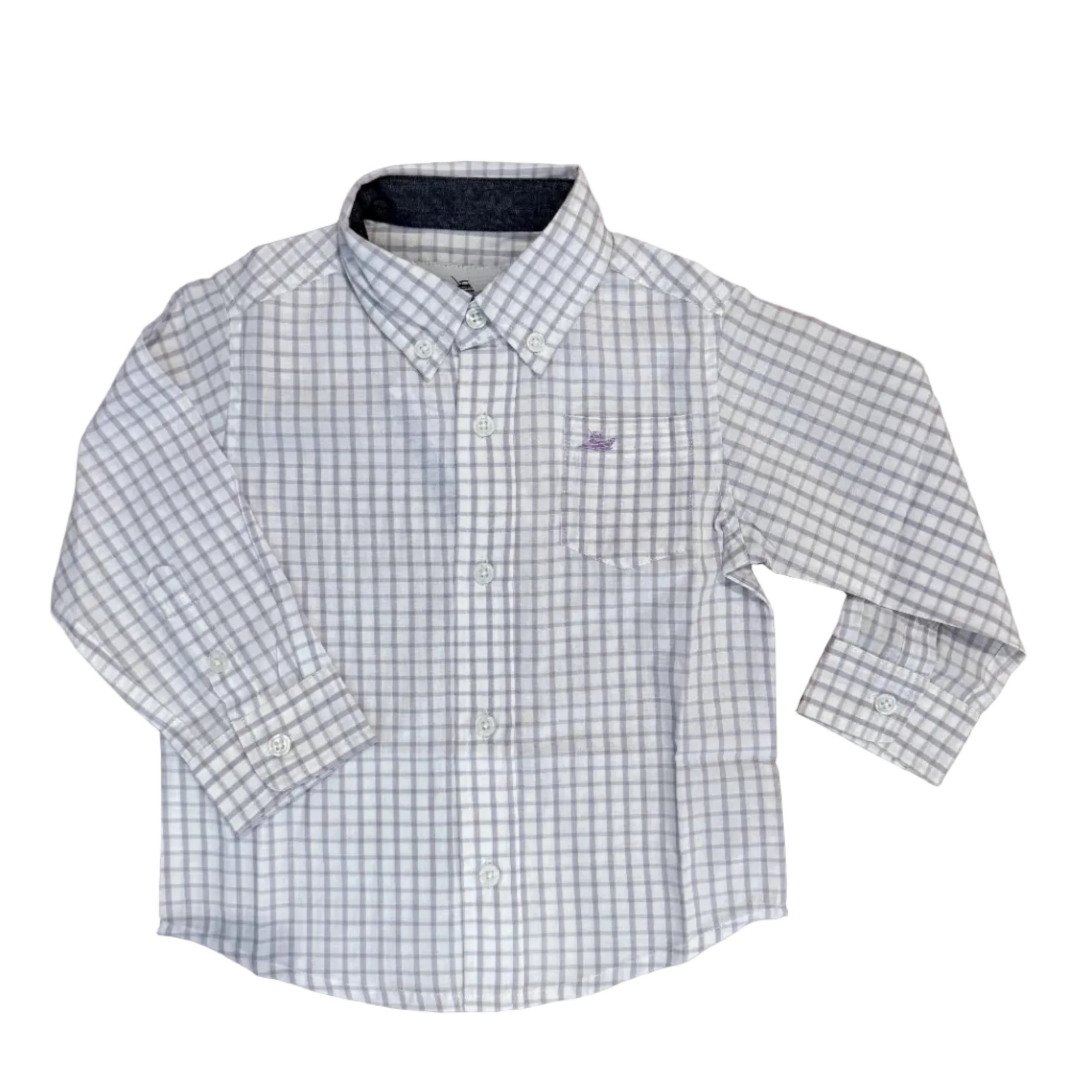 Long Sleeve Dress Shirt- Lavender/White
