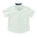 Short Sleeve Dress Shirt- Green/Turquoise