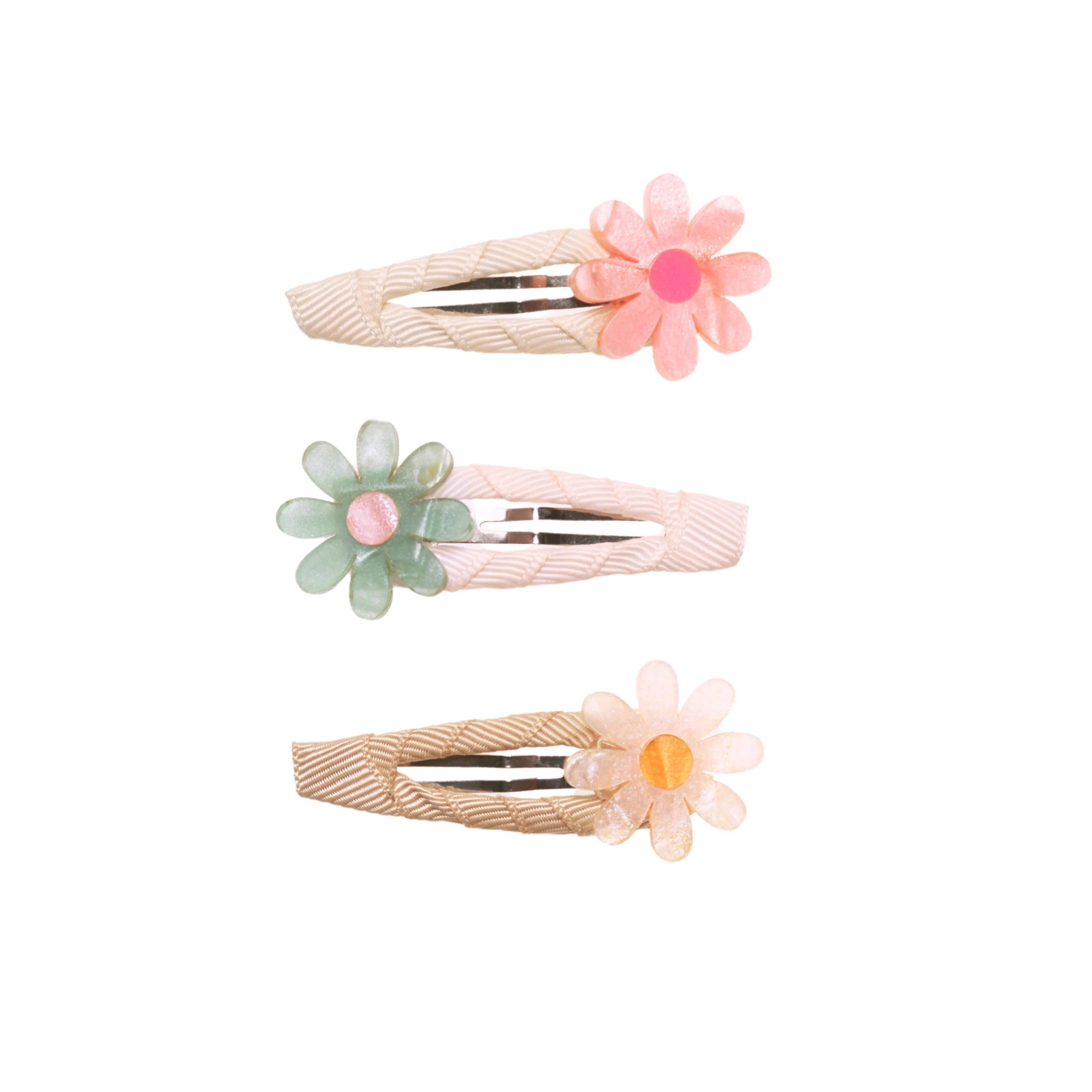 Daisy Pastel Shimmer Snap Clips