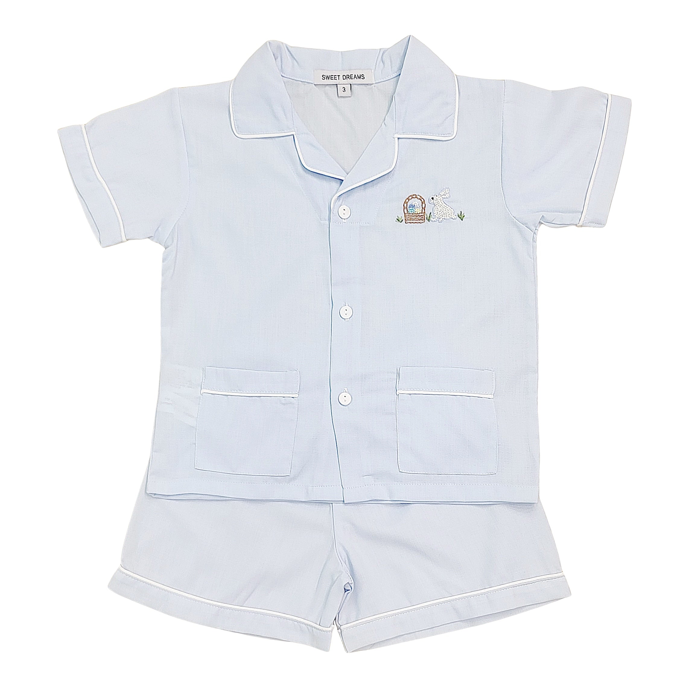 Blue Bunny Embroidered PJs