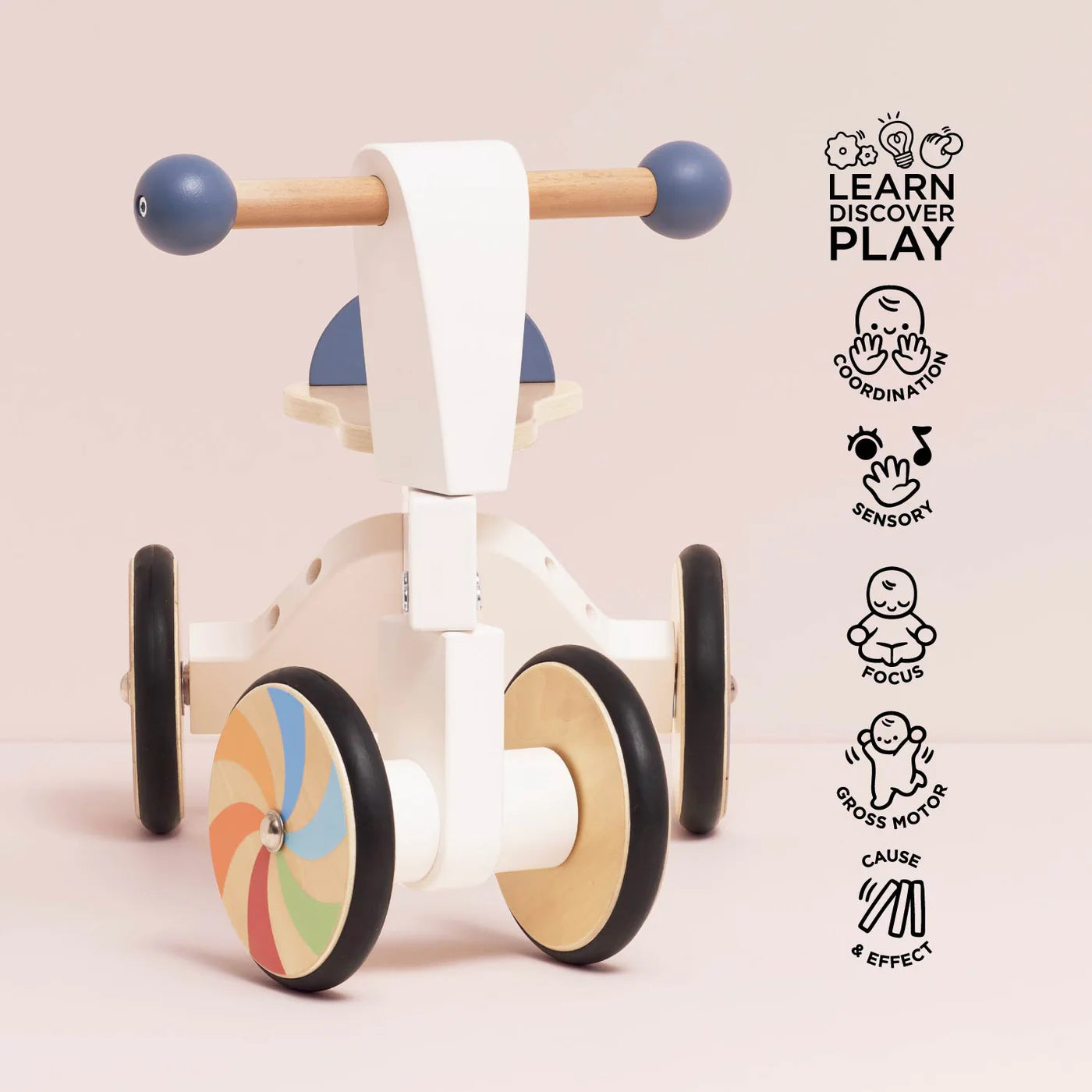 Wooden Rainbow Ride On Trike