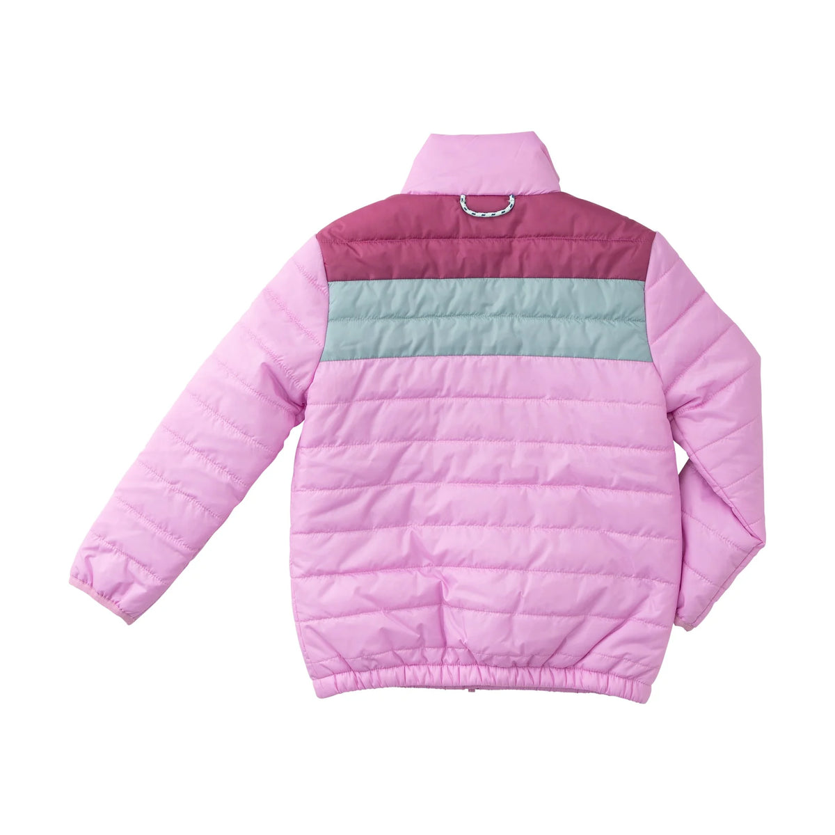 Girls Colorblock Puffer Jacket in Orchid Purple